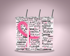 Breast Cancer Word Art Tumbler